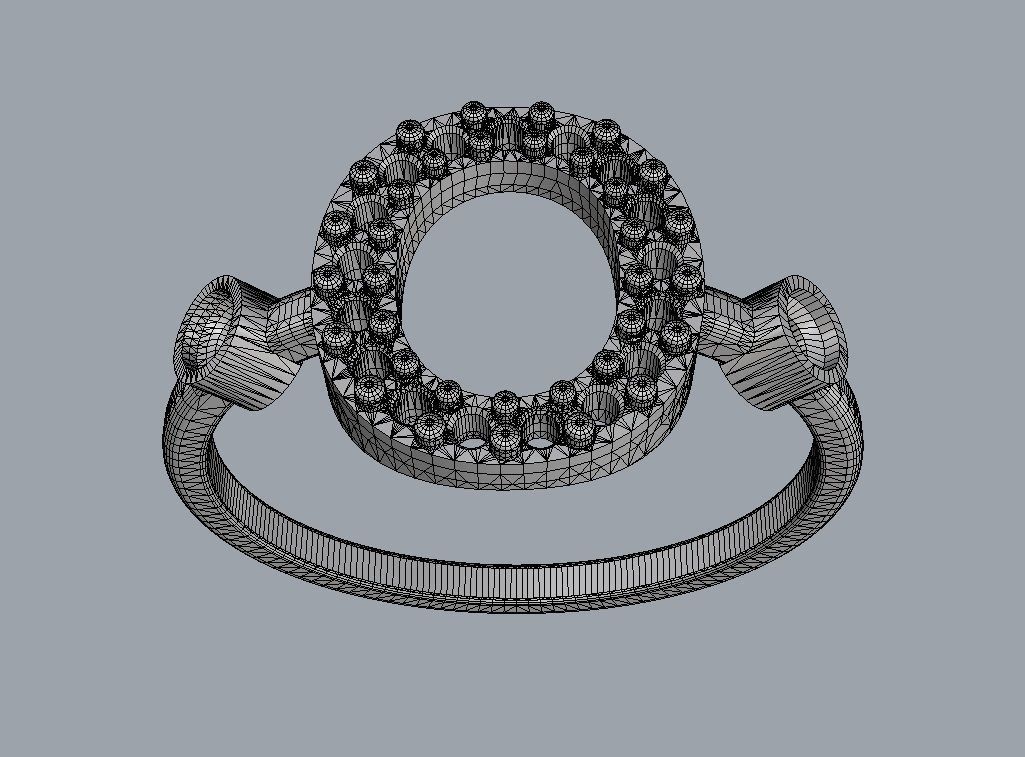 Diamond Letter Ring - O 3D print model_10