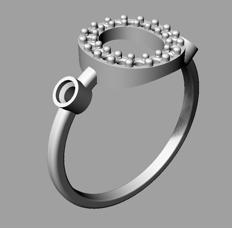 Diamond Letter Ring - O 3D print model_15