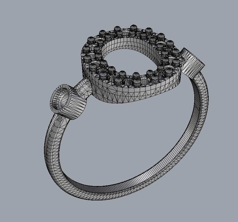 Diamond Letter Ring - O 3D print model_11
