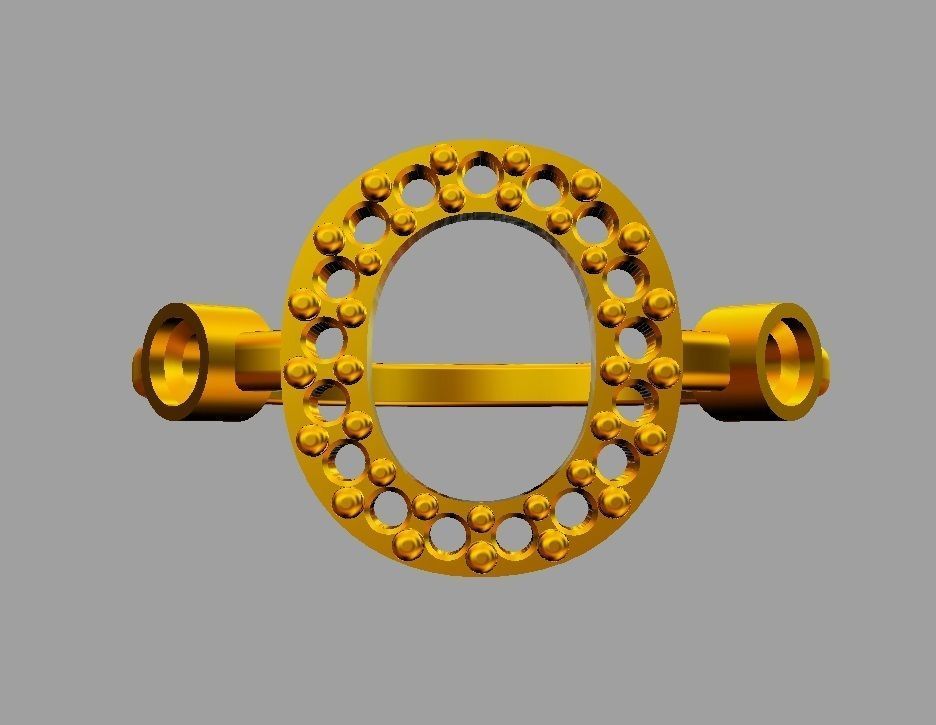 Diamond Letter Ring - O 3D print model_9