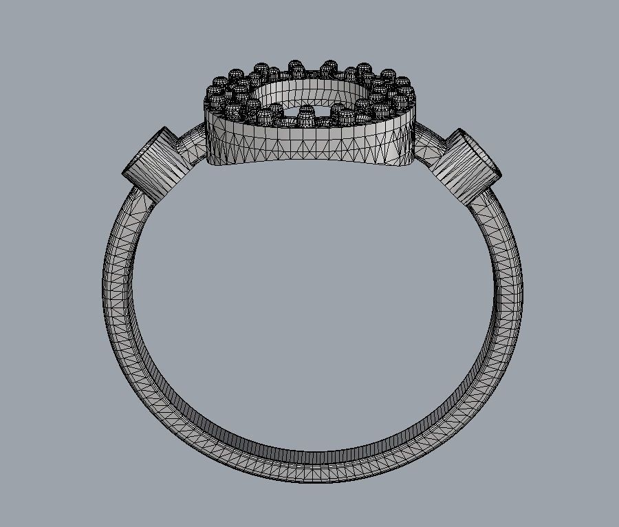 Diamond Letter Ring - O 3D print model_12