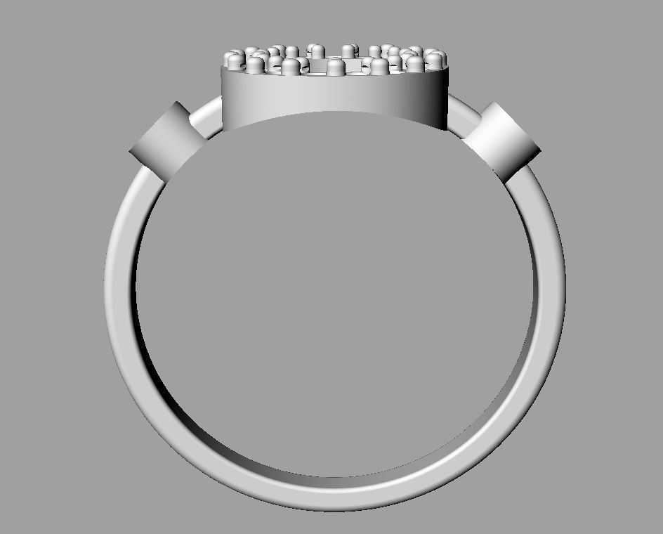 Diamond Letter Ring - O 3D print model_16
