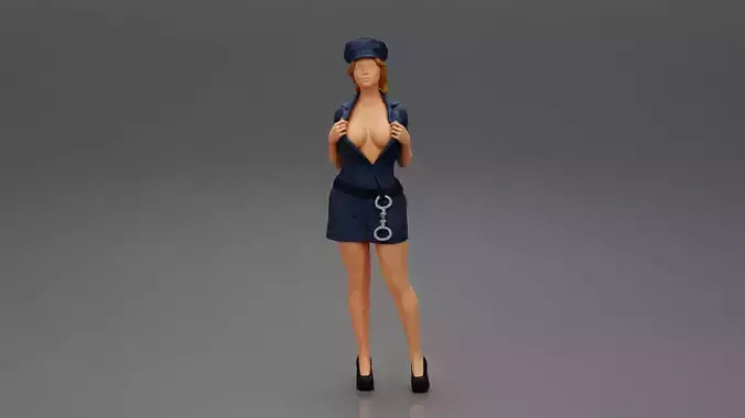 Beauty sexy police woman