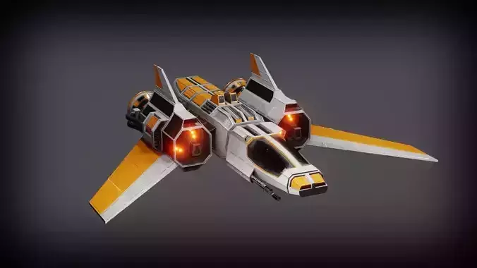 SpaceShip Free low-poly 3D model