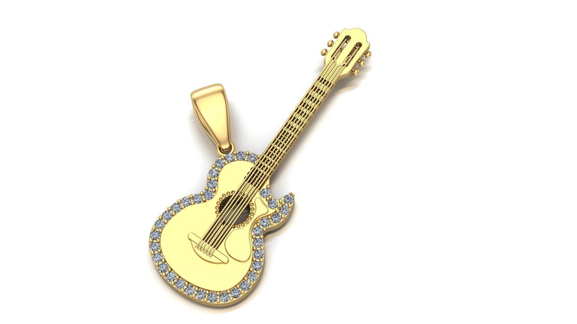 Guitar pendant 3D print model_2