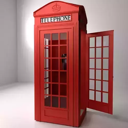 Red Phone Booth 3D model