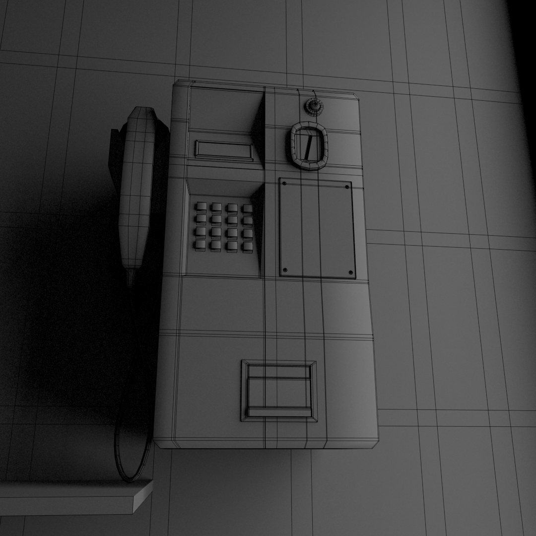 Red Phone Booth 3D model_8