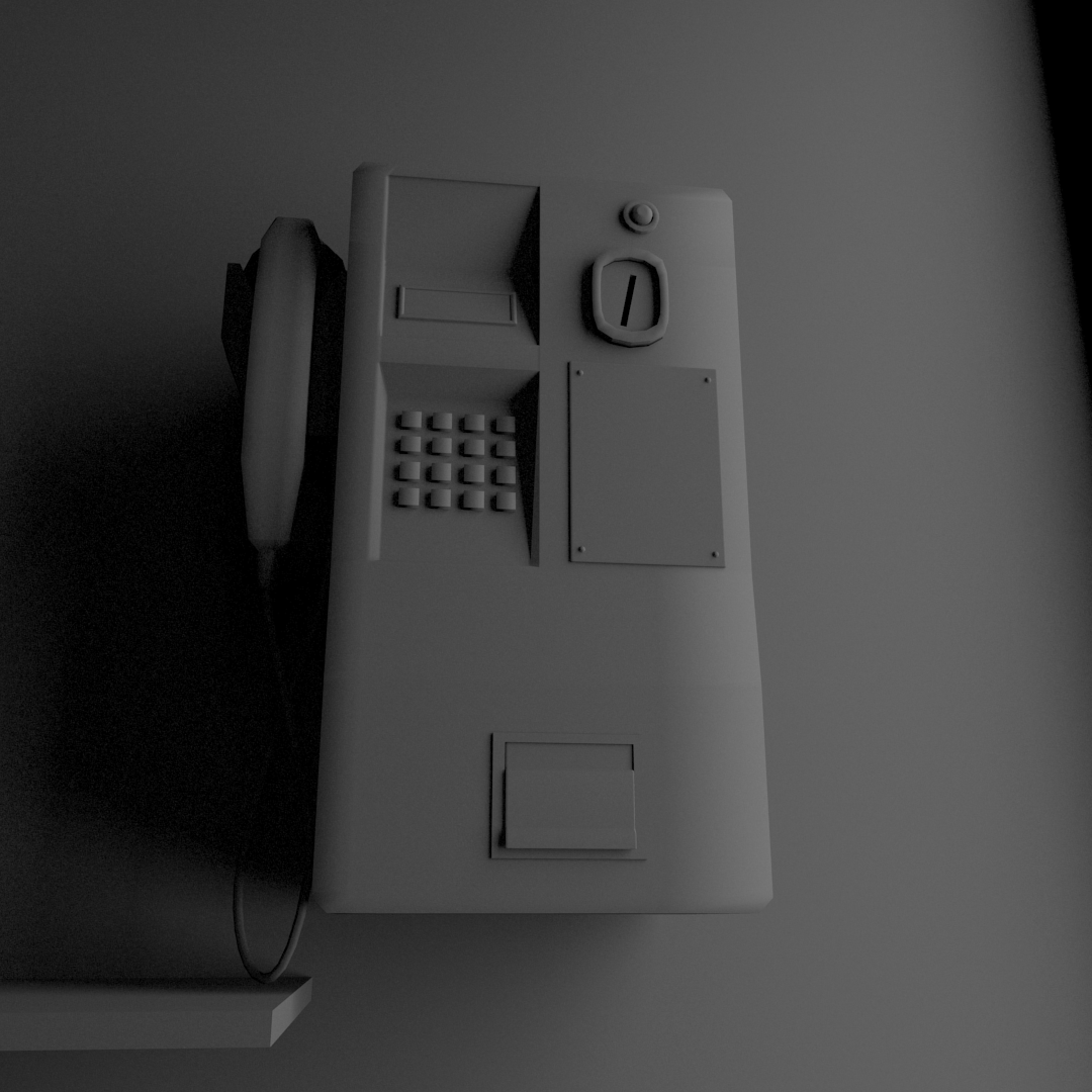 Red Phone Booth 3D model_7