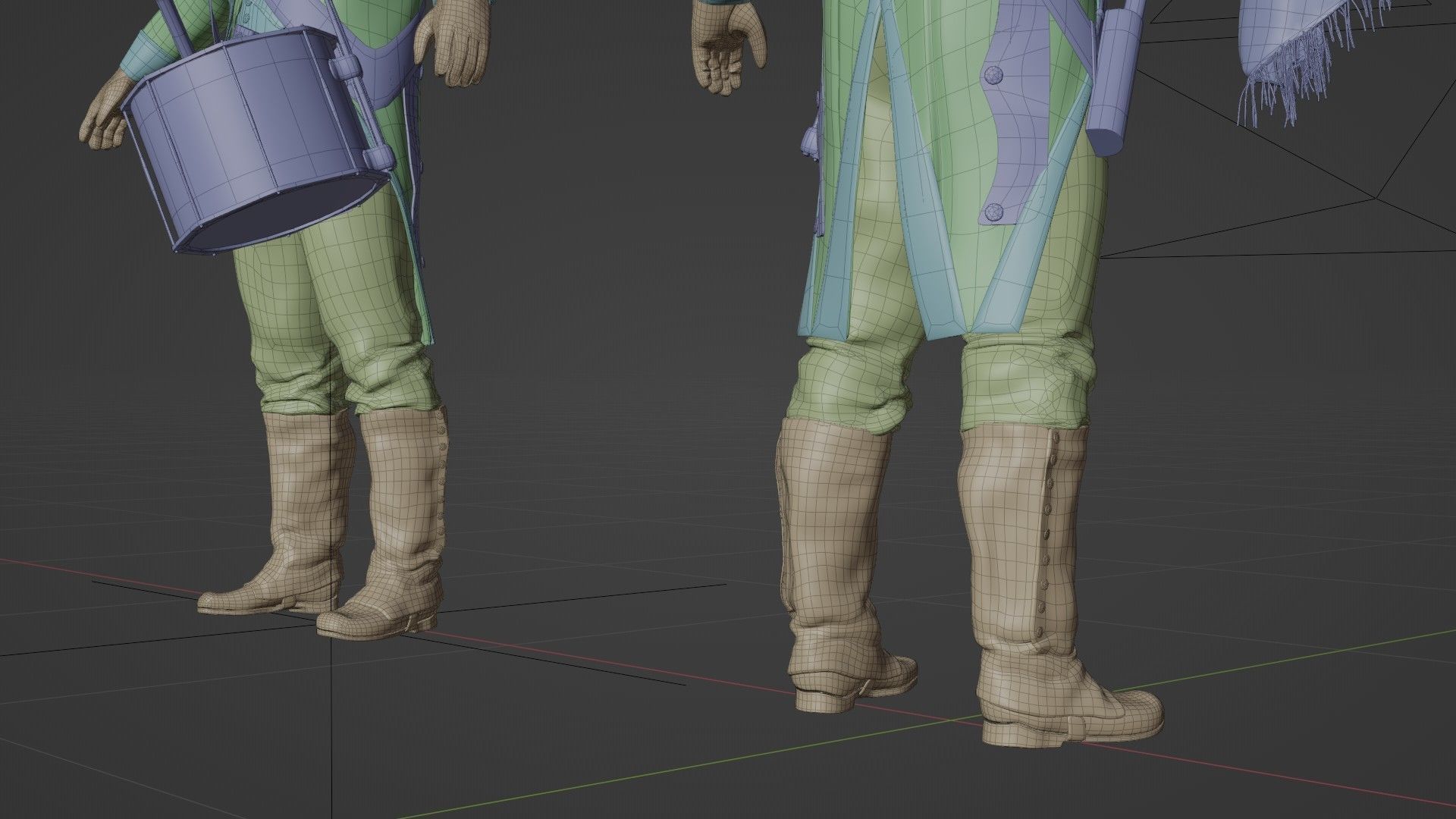 Soldier Napoleon Flag Support Rigged Low-poly 3D model_25