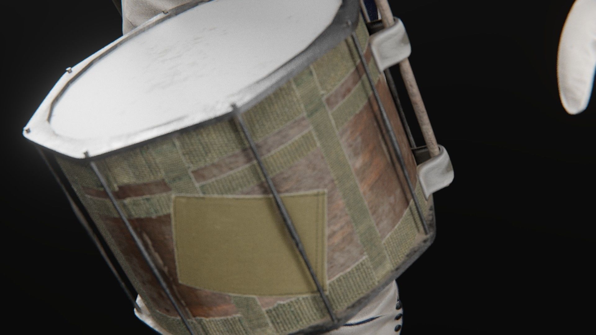 Soldier Napoleon Flag Support Rigged Low-poly 3D model_11