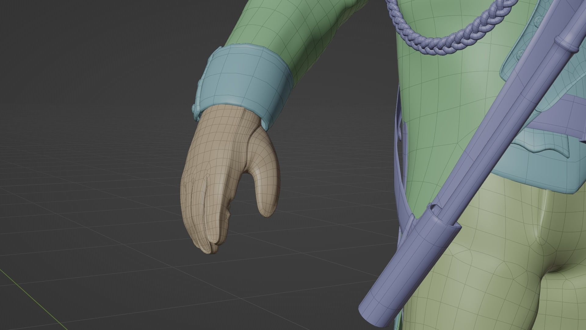 Soldier Napoleon Flag Support Rigged Low-poly 3D model_27