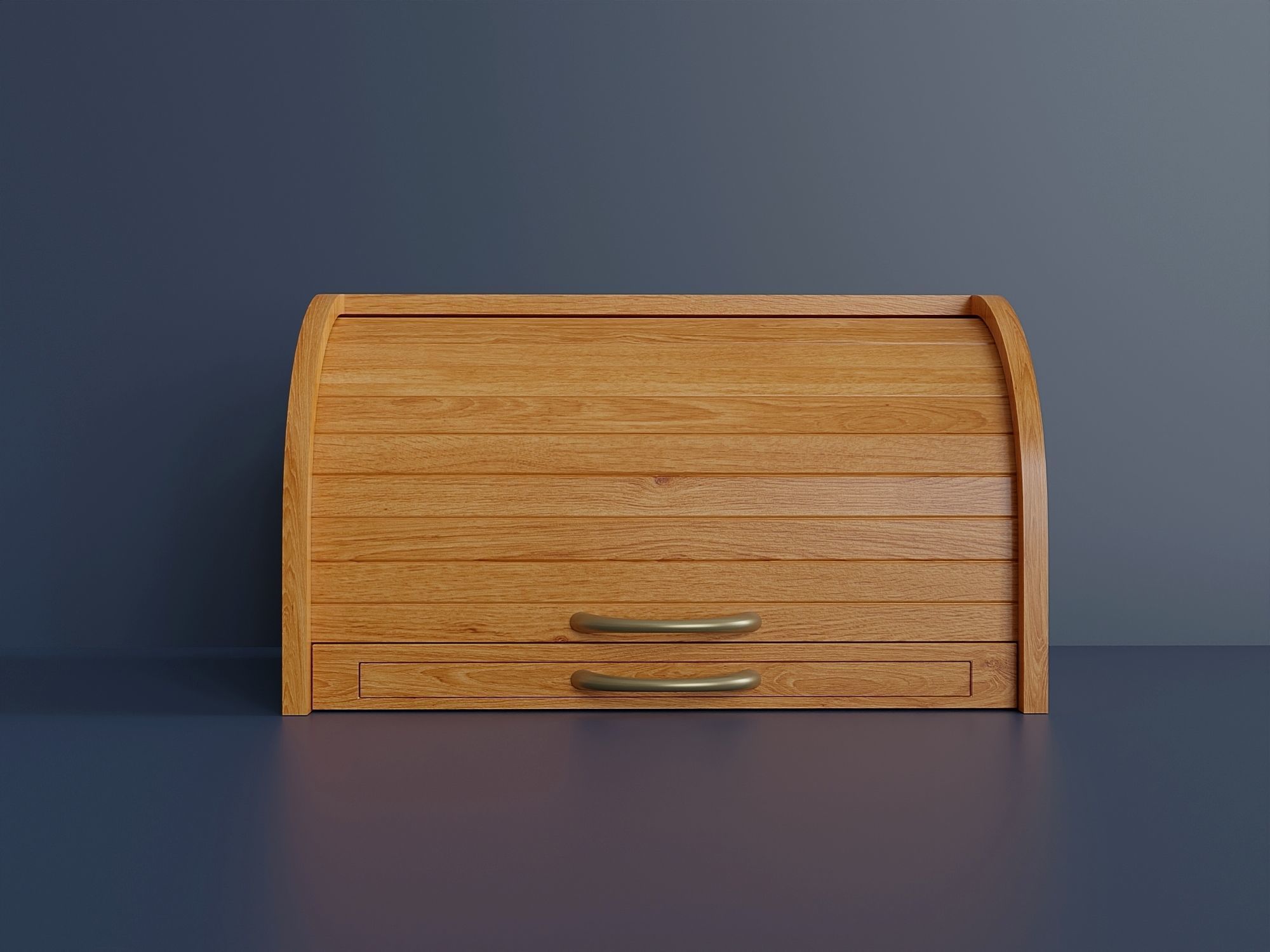 Wooden container for storing bread 7 Low-poly 3D model_4