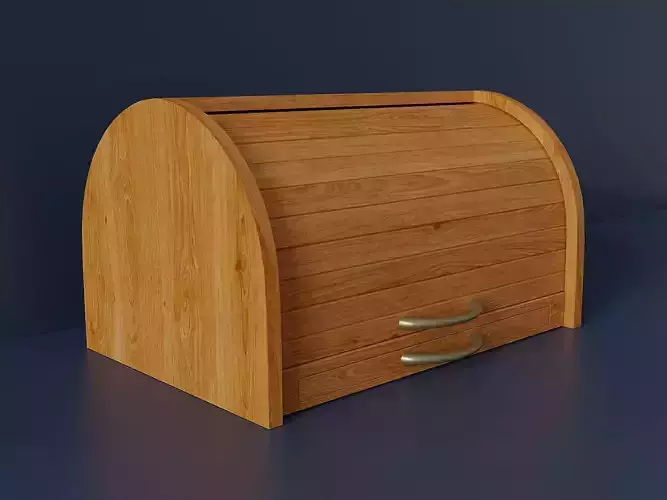Wooden container for storing bread 7 Low-poly 3D model