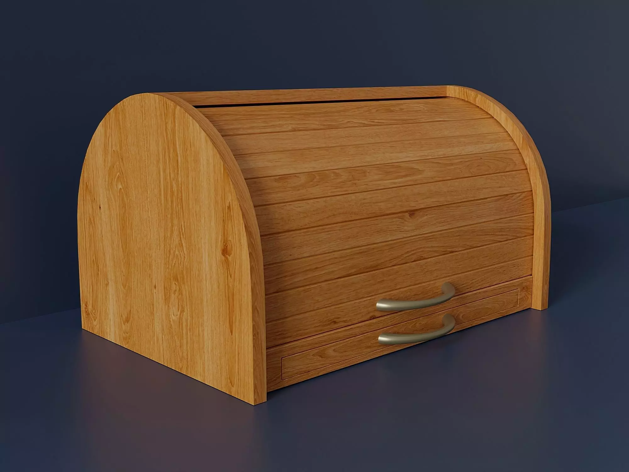 Wooden container for storing bread 7 Low-poly 3D model_0