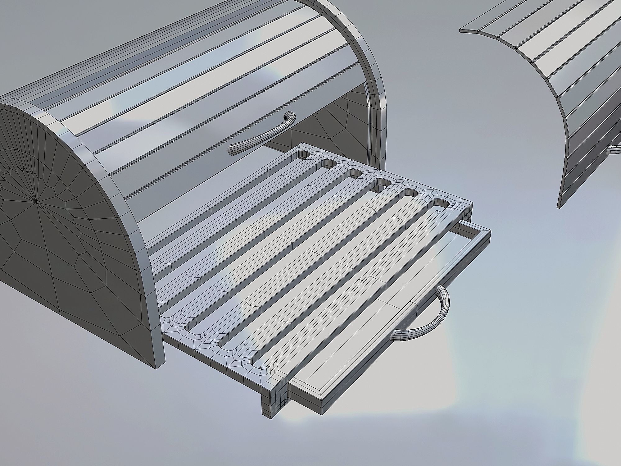 Wooden container for storing bread 7 Low-poly 3D model_5