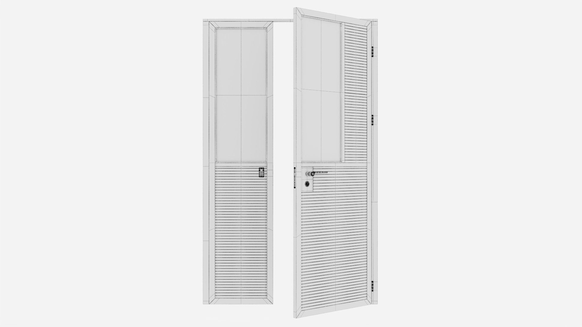Aluminium door 84 3D model_6