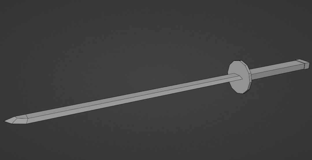 Low Poly Katana samurai sword Low-poly 3D model_1