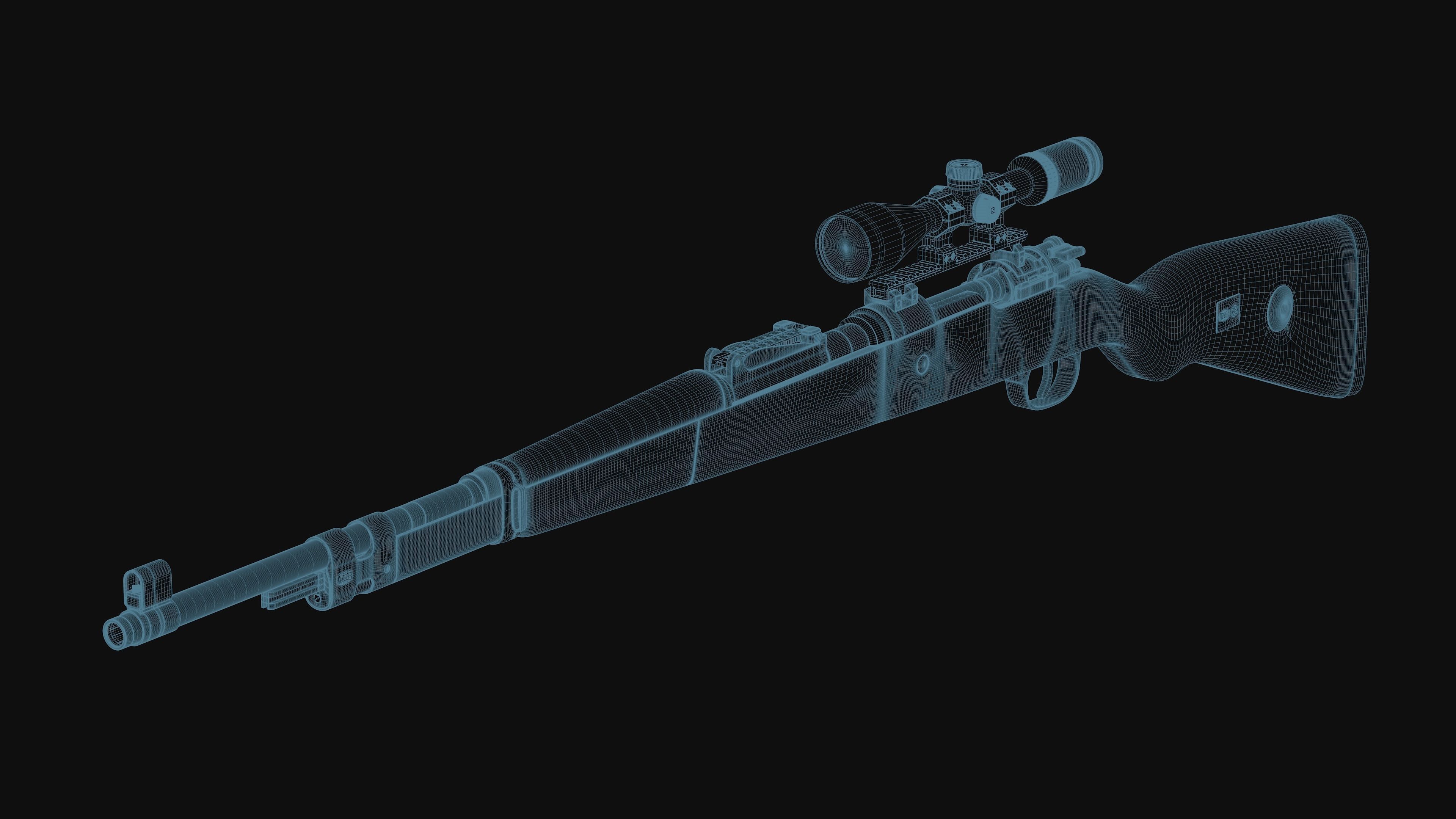 Kar98k two rifles 3D model_11