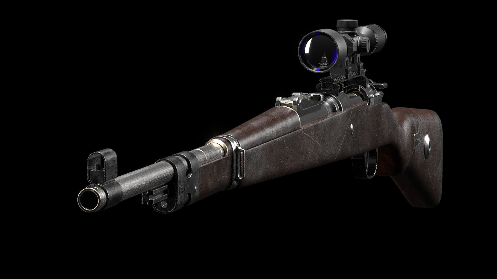 Kar98k two rifles 3D model_8