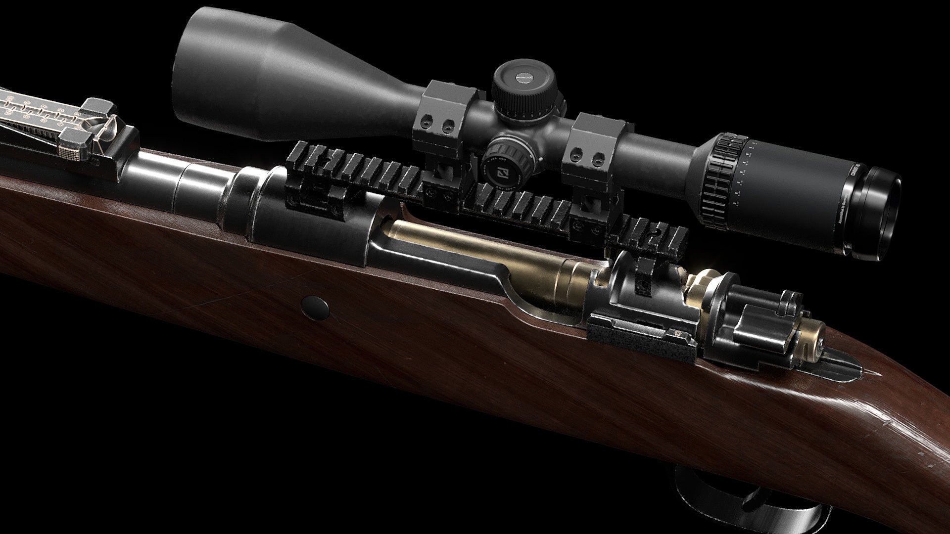 Kar98k two rifles 3D model_7