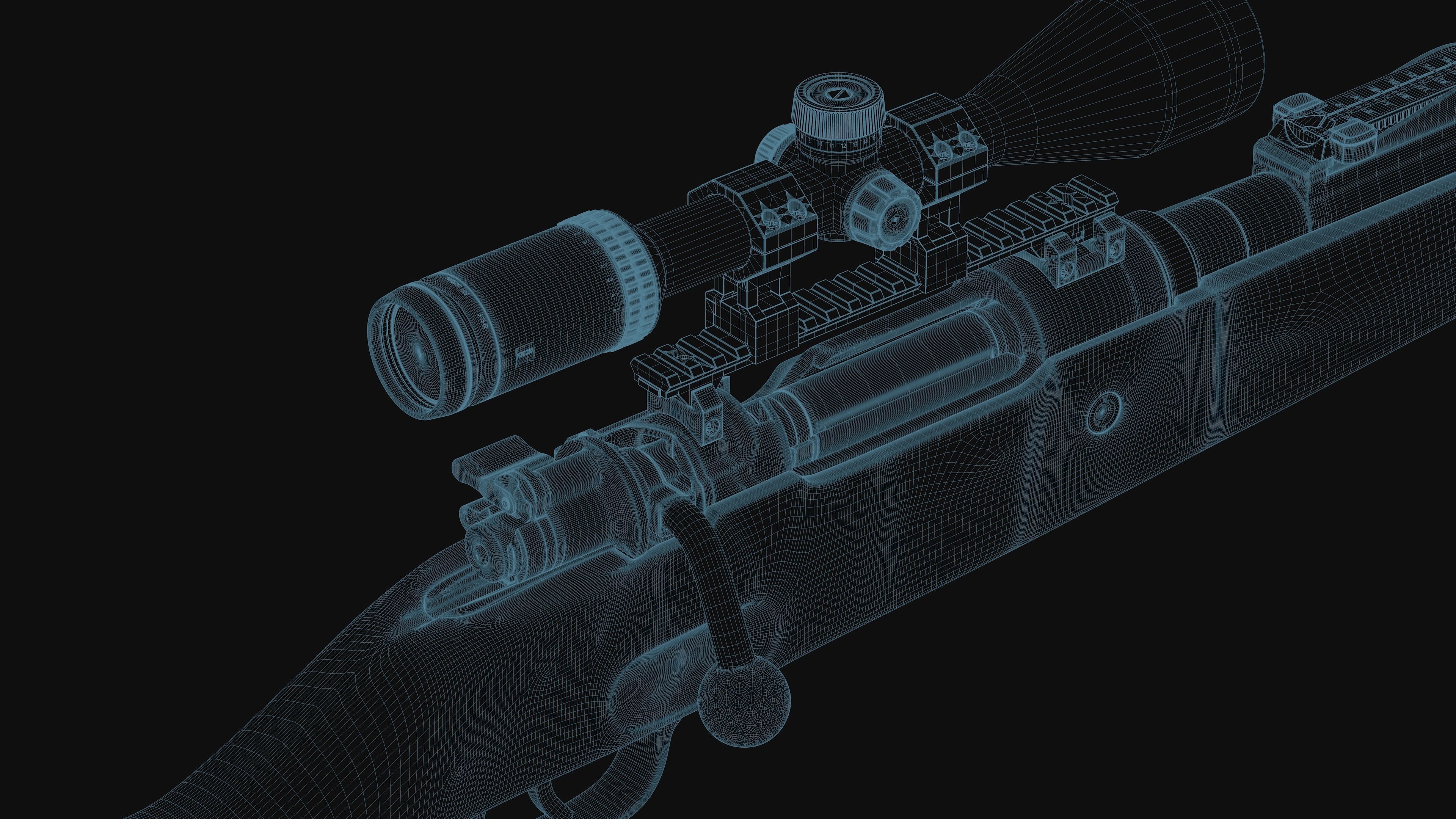 Kar98k two rifles 3D model_13