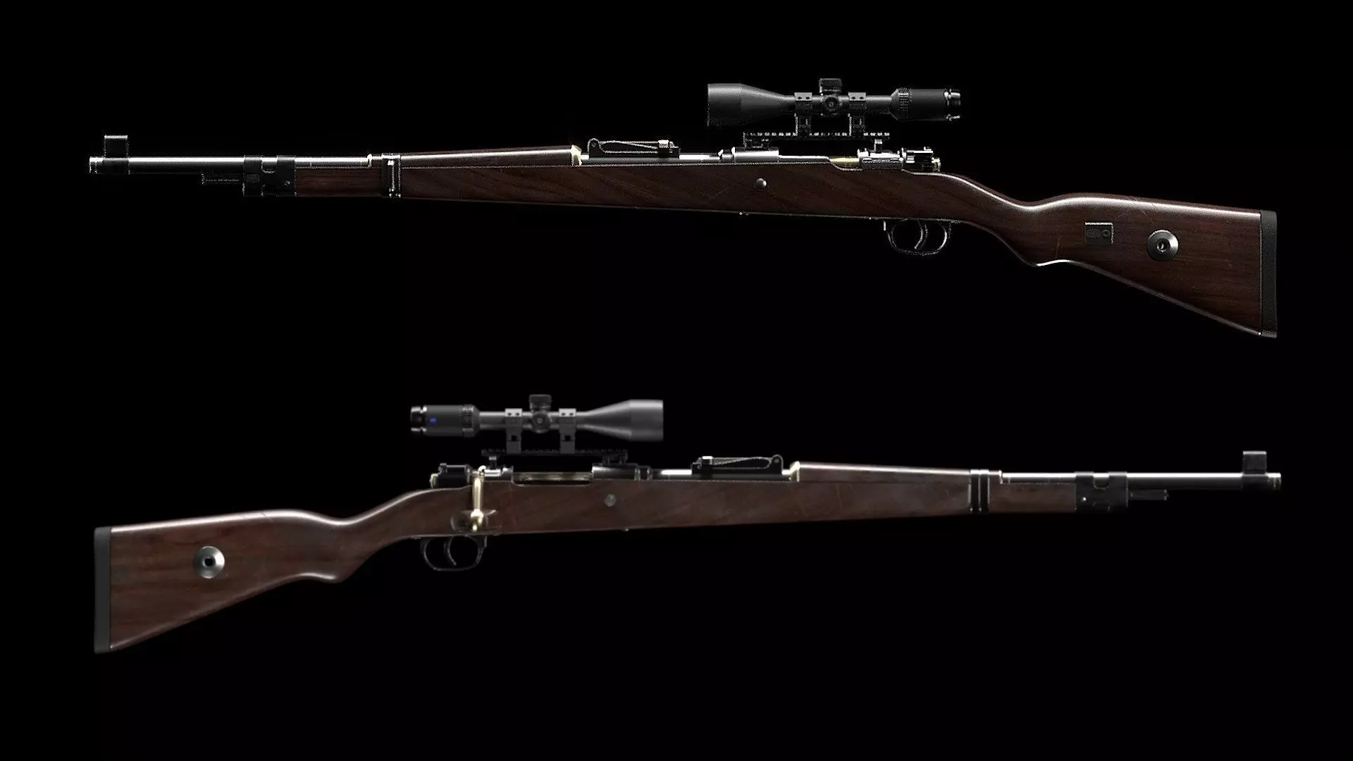 Kar98k two rifles 3D model_0