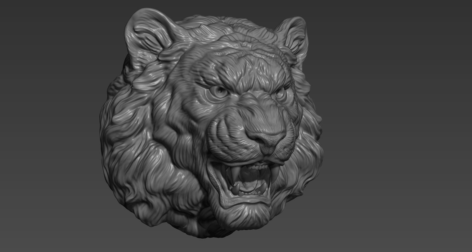 Tiger pendant 3D print model_4