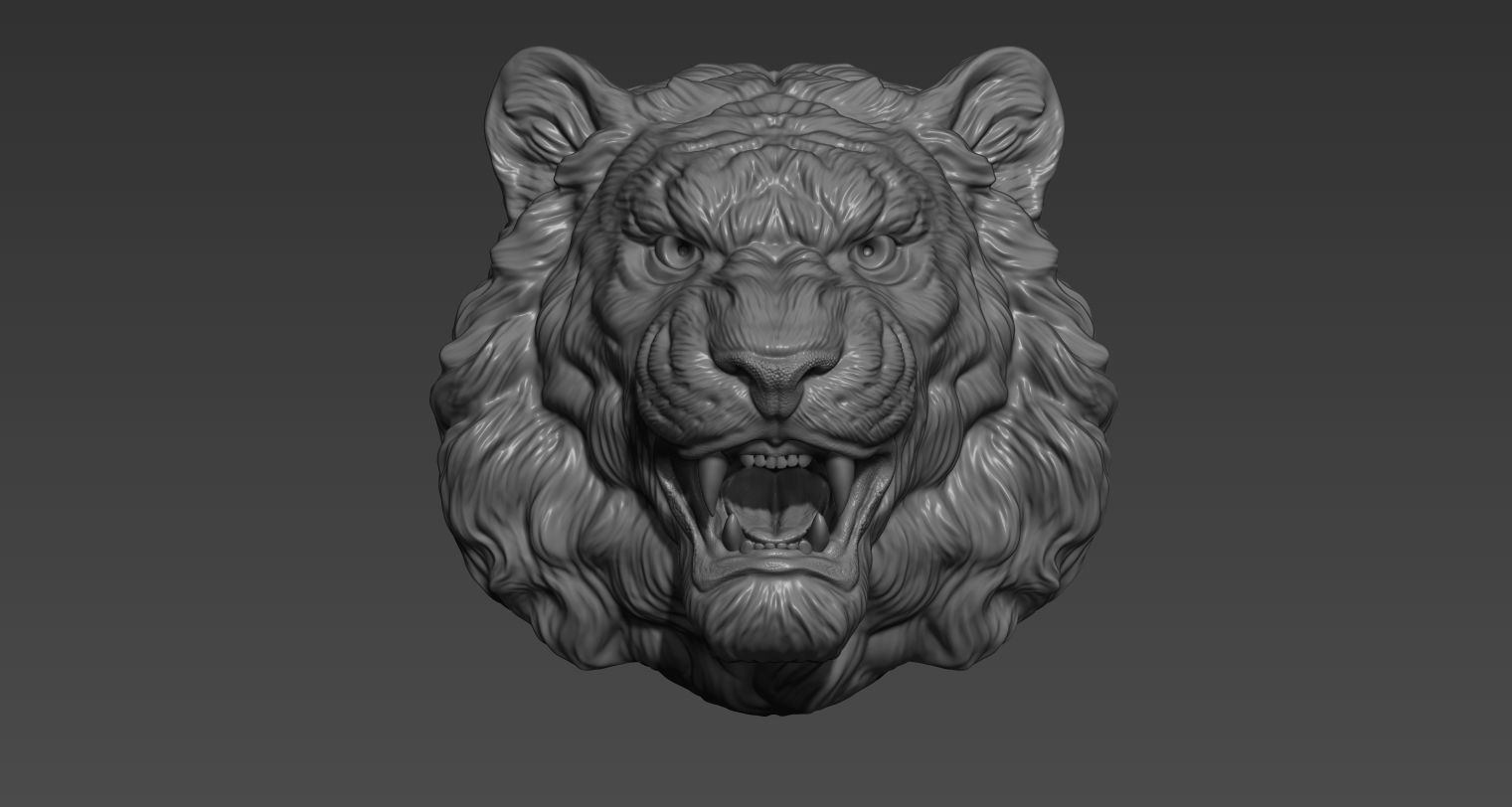 Tiger pendant 3D print model_6