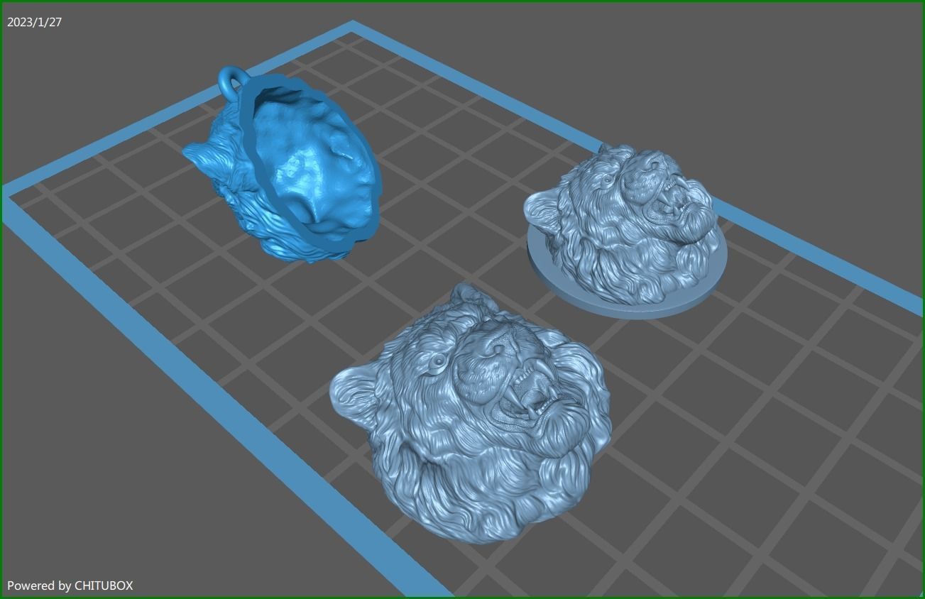 Tiger pendant 3D print model_24