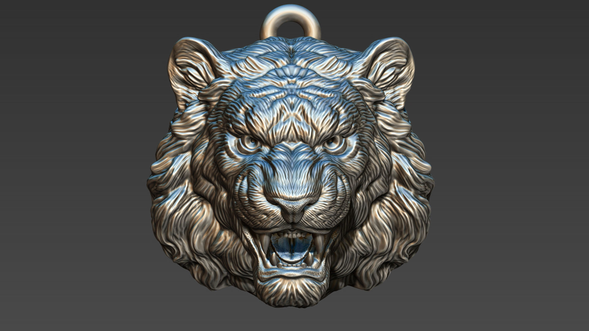 Tiger pendant 3D print model_20