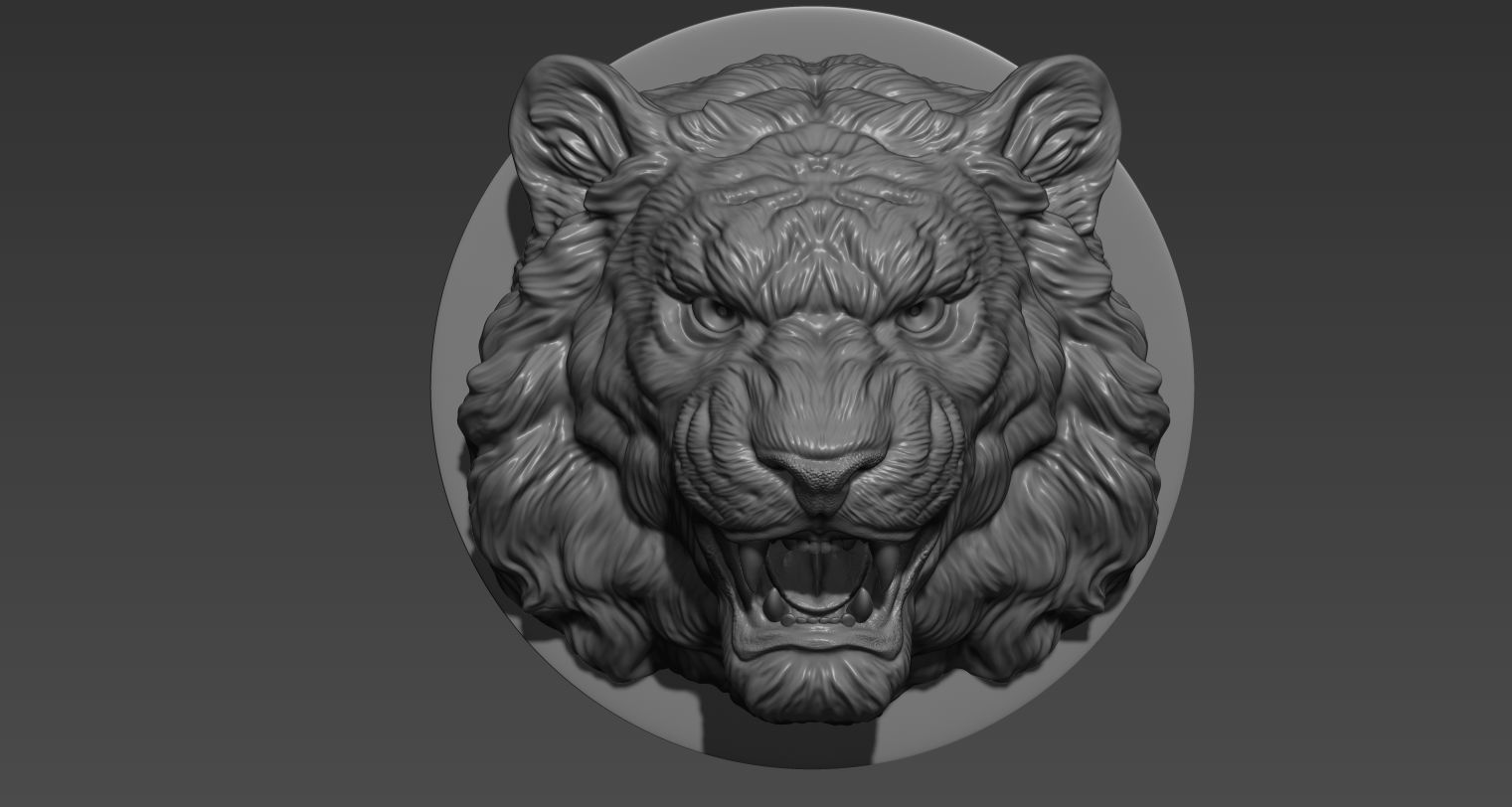 Tiger pendant 3D print model_3