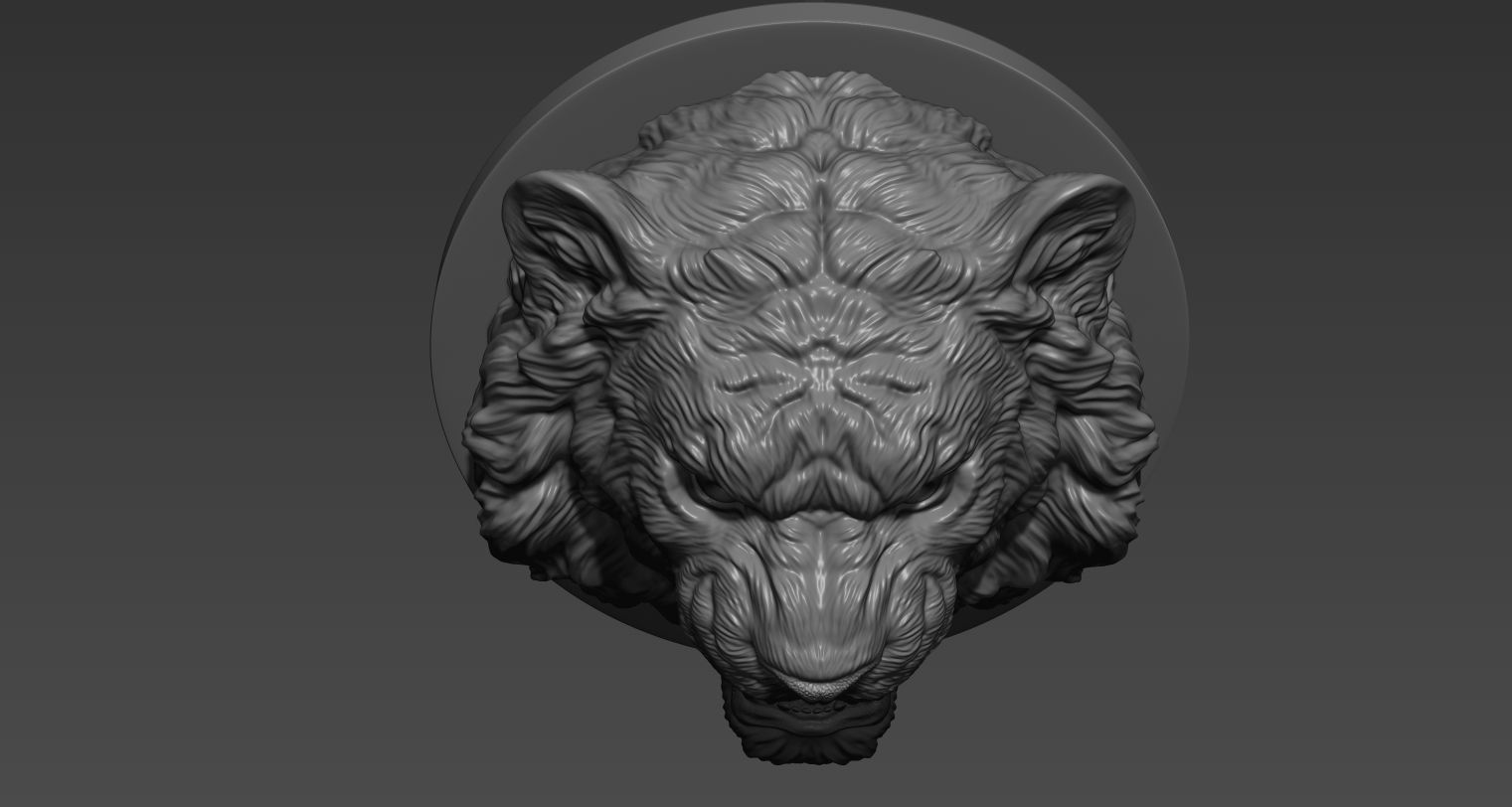 Tiger pendant 3D print model_10