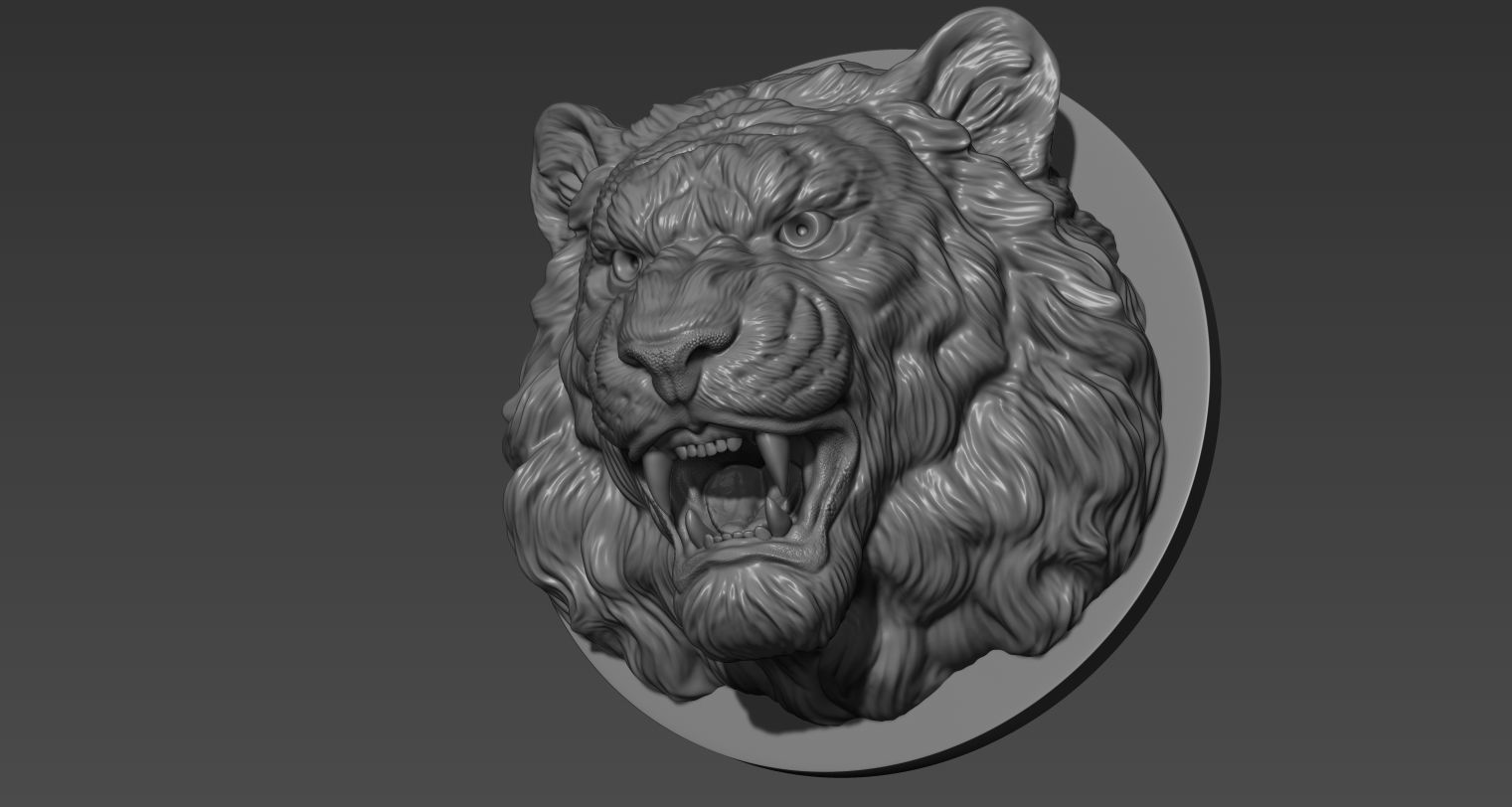 Tiger pendant 3D print model_5