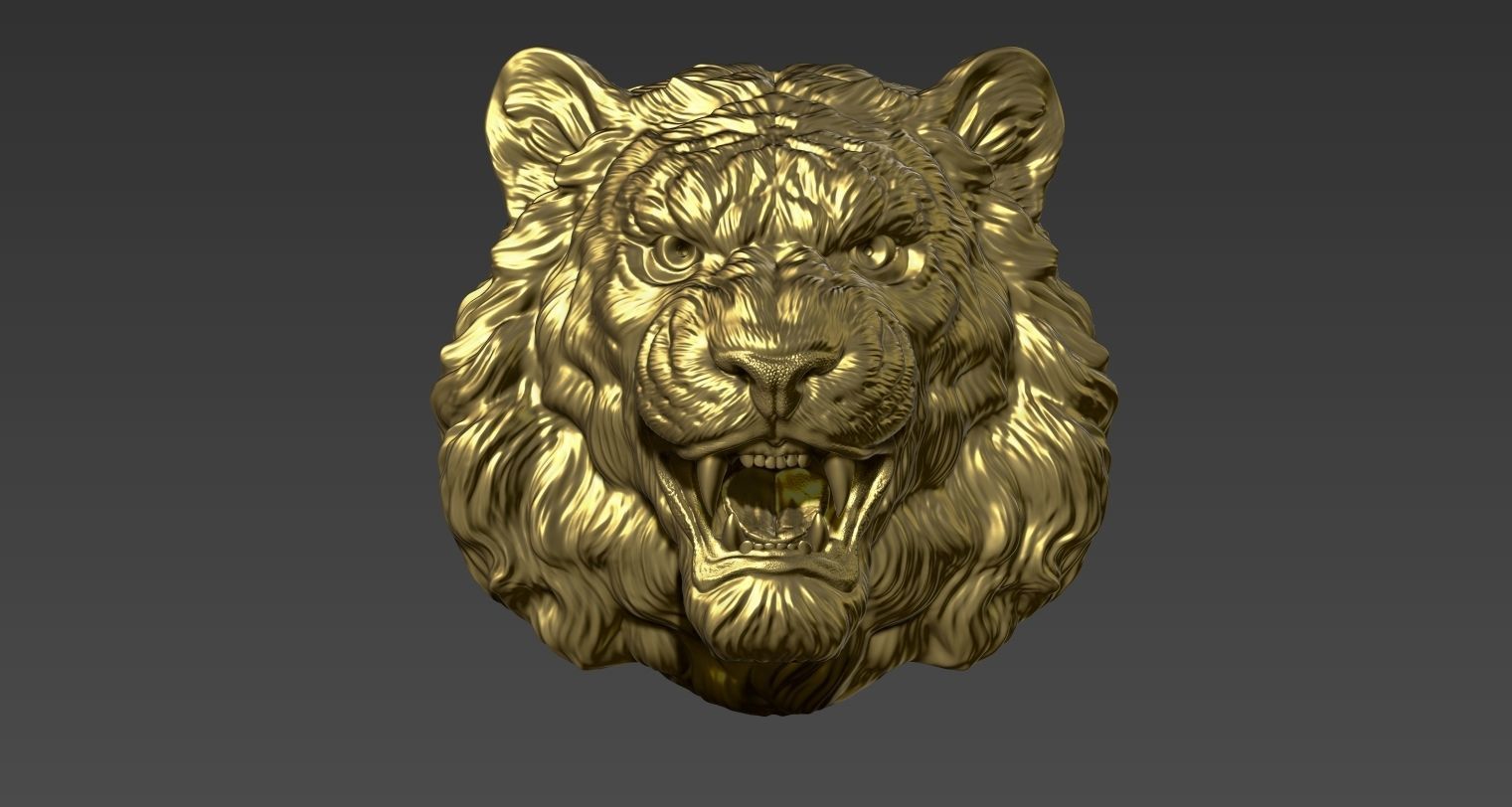 Tiger pendant 3D print model_17