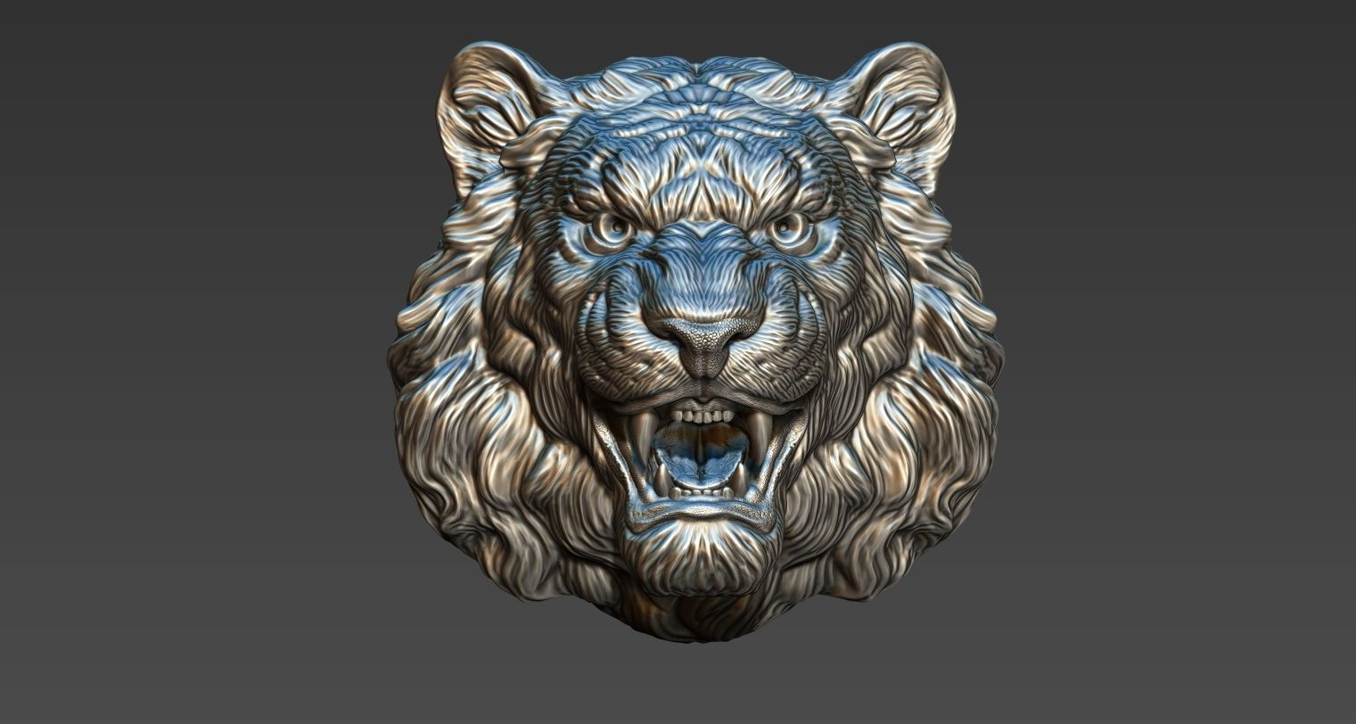 Tiger pendant 3D print model_21