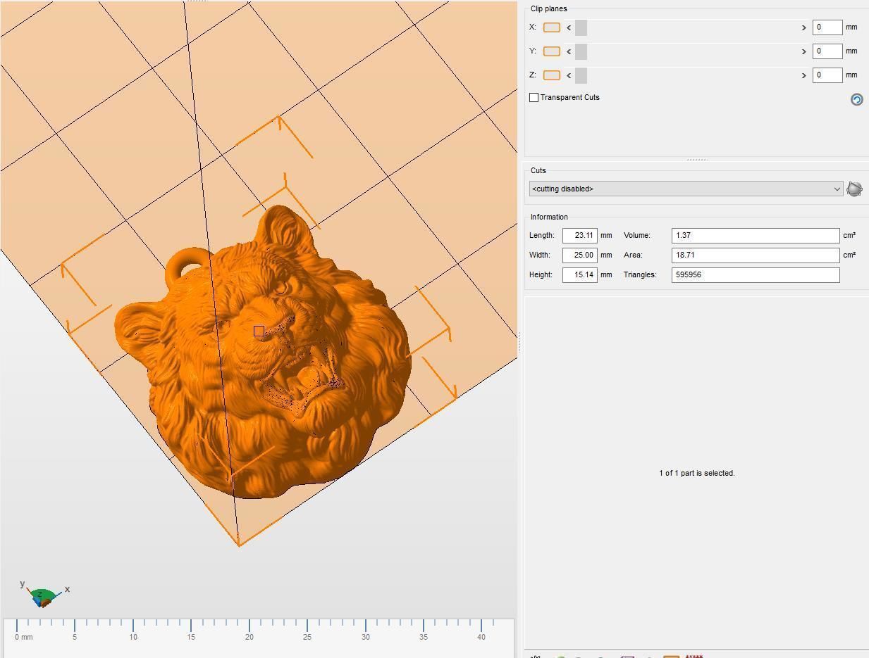 Tiger pendant 3D print model_26
