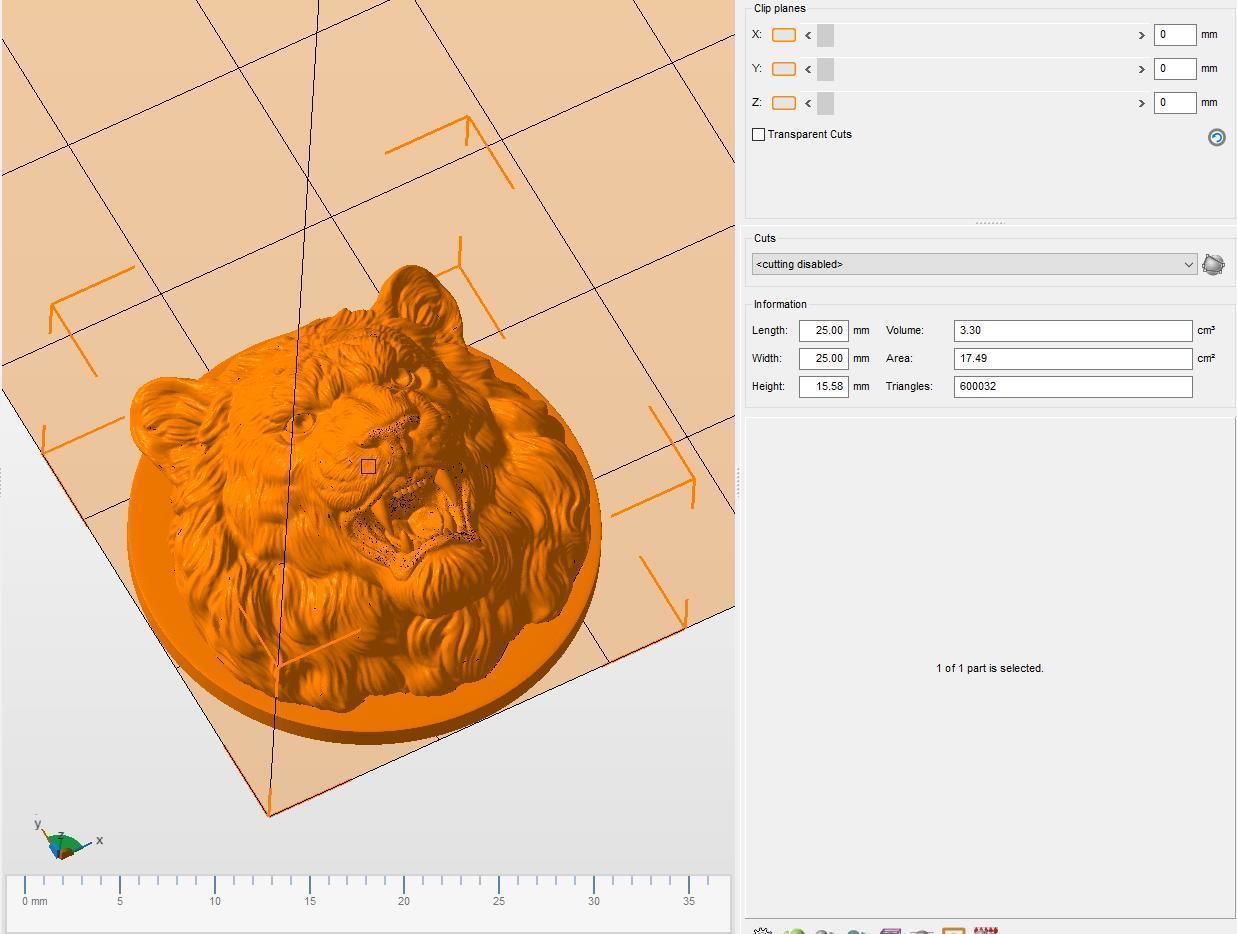 Tiger pendant 3D print model_25