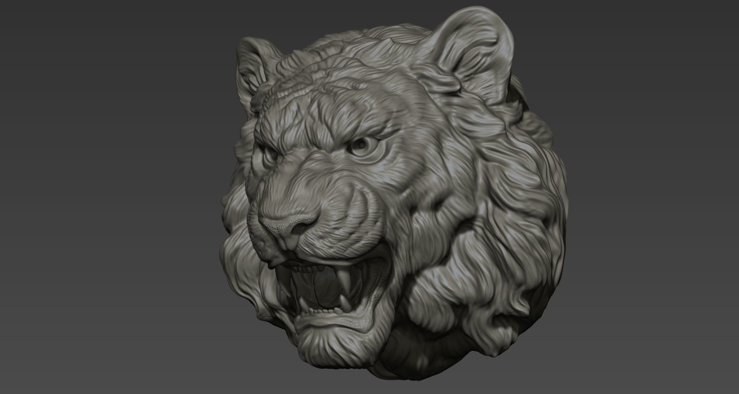 Tiger pendant 3D print model_18