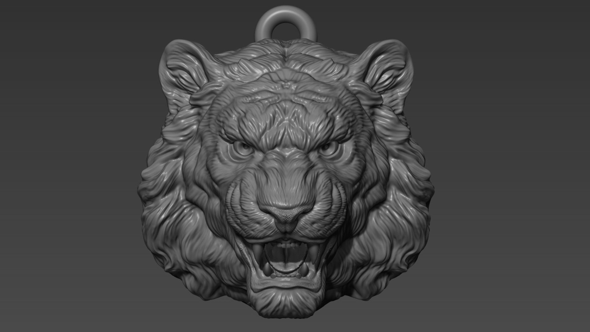 Tiger pendant 3D print model_8