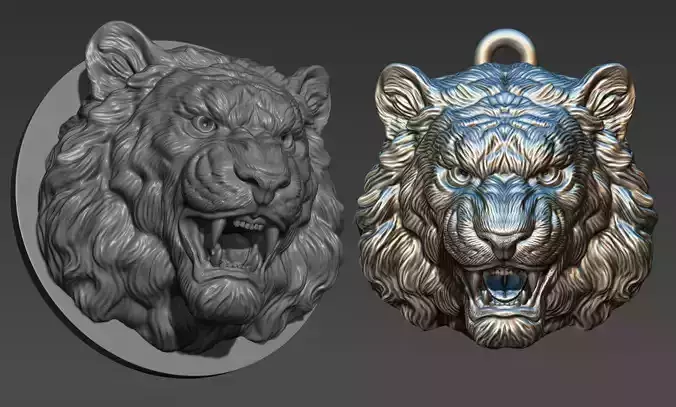 Tiger pendant 3D print model Tiger pendant 3D print model