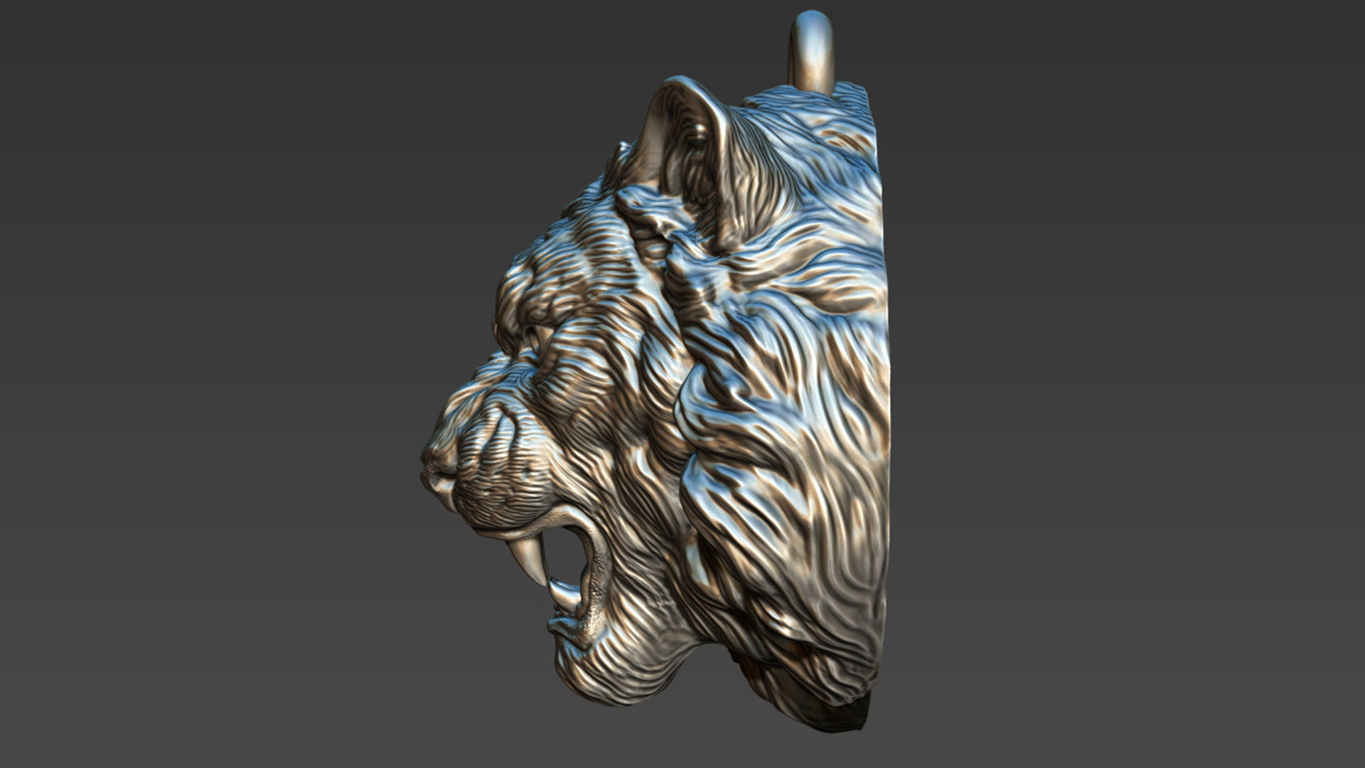 Tiger pendant 3D print model_22