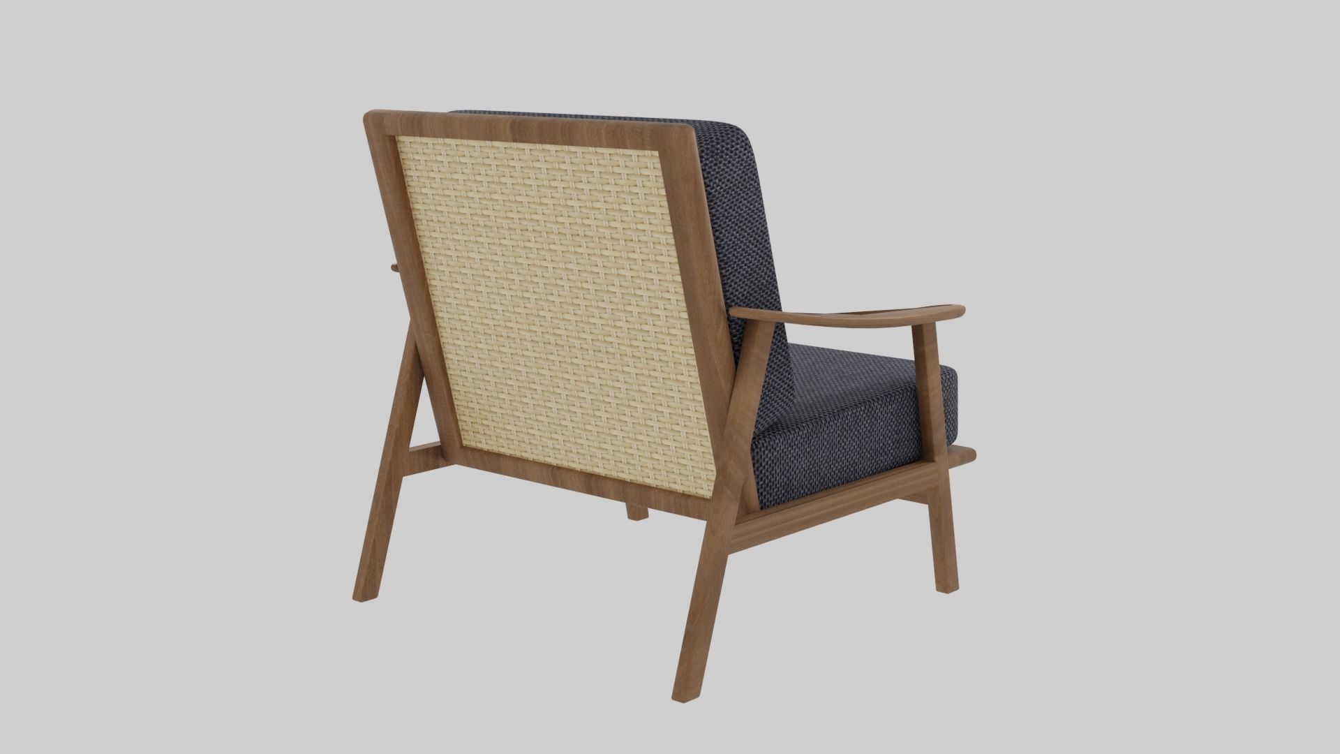 Wooden minimalist chair Free 3D model_3