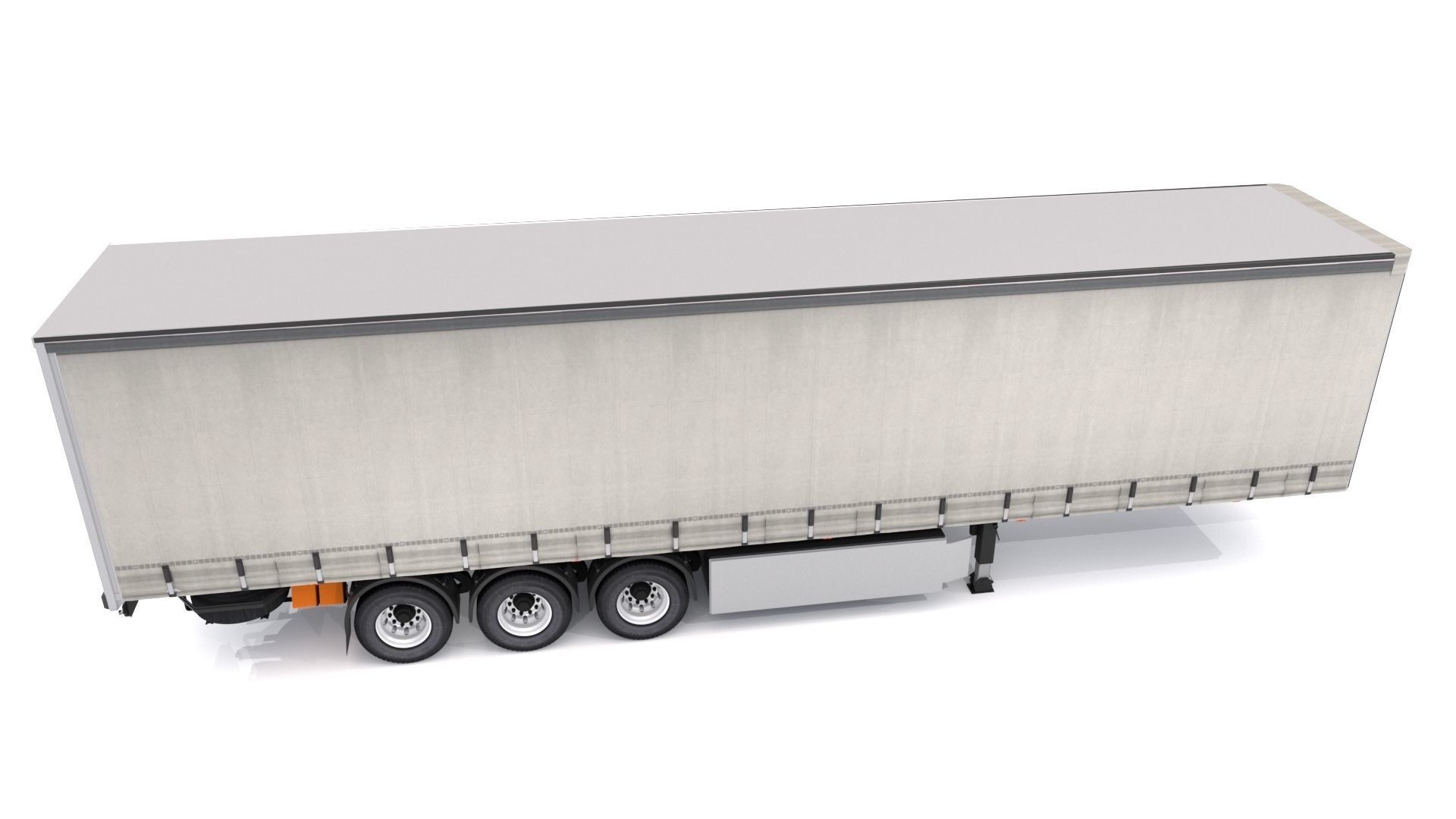 Semi Trailer Open Curtain 3D model_5