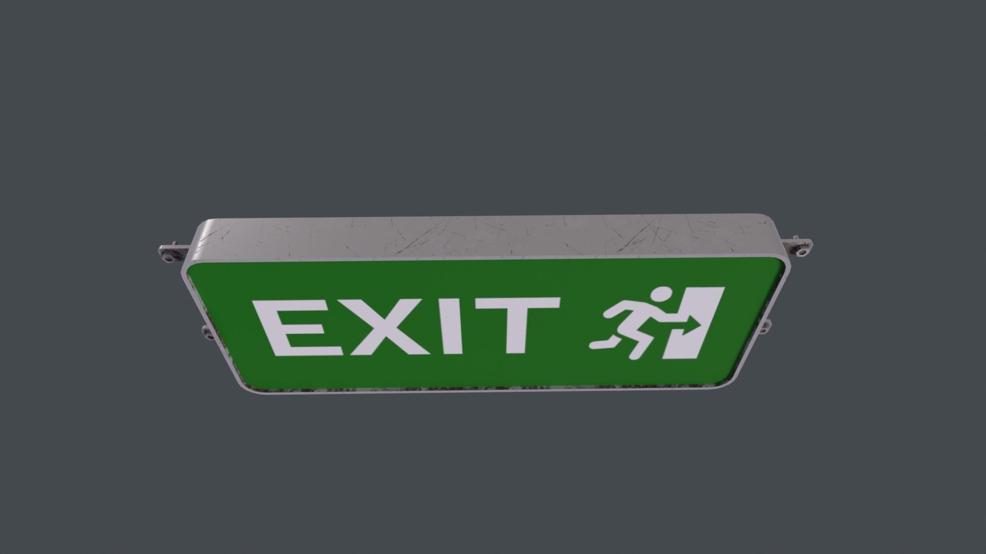 Plastic Exit Sign 3D Model Low-poly 3D model_3