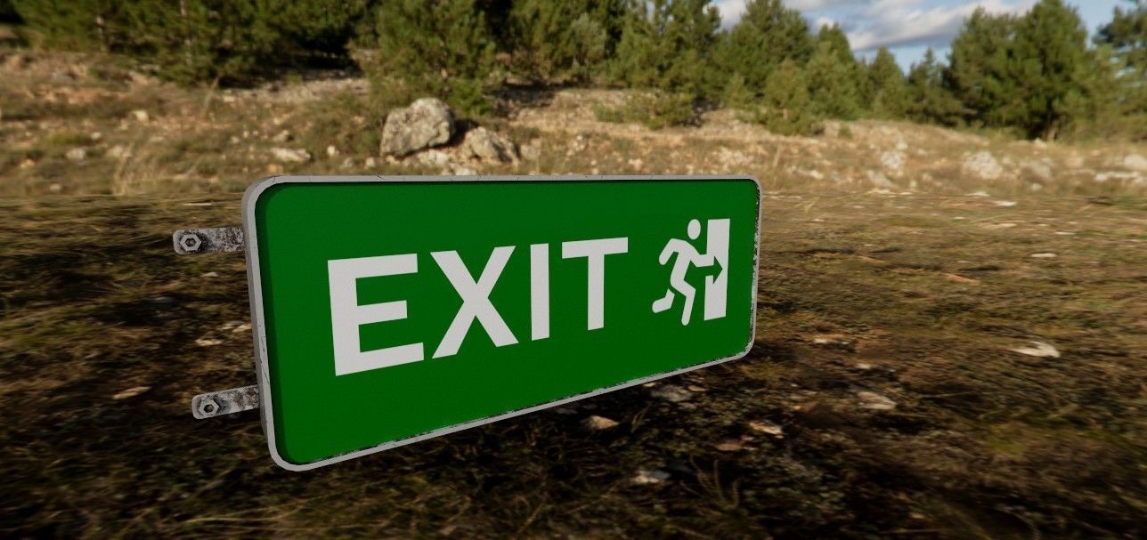 Plastic Exit Sign 3D Model Low-poly 3D model_5