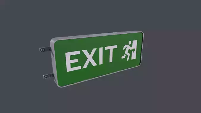 Plastic Exit Sign 3D Model