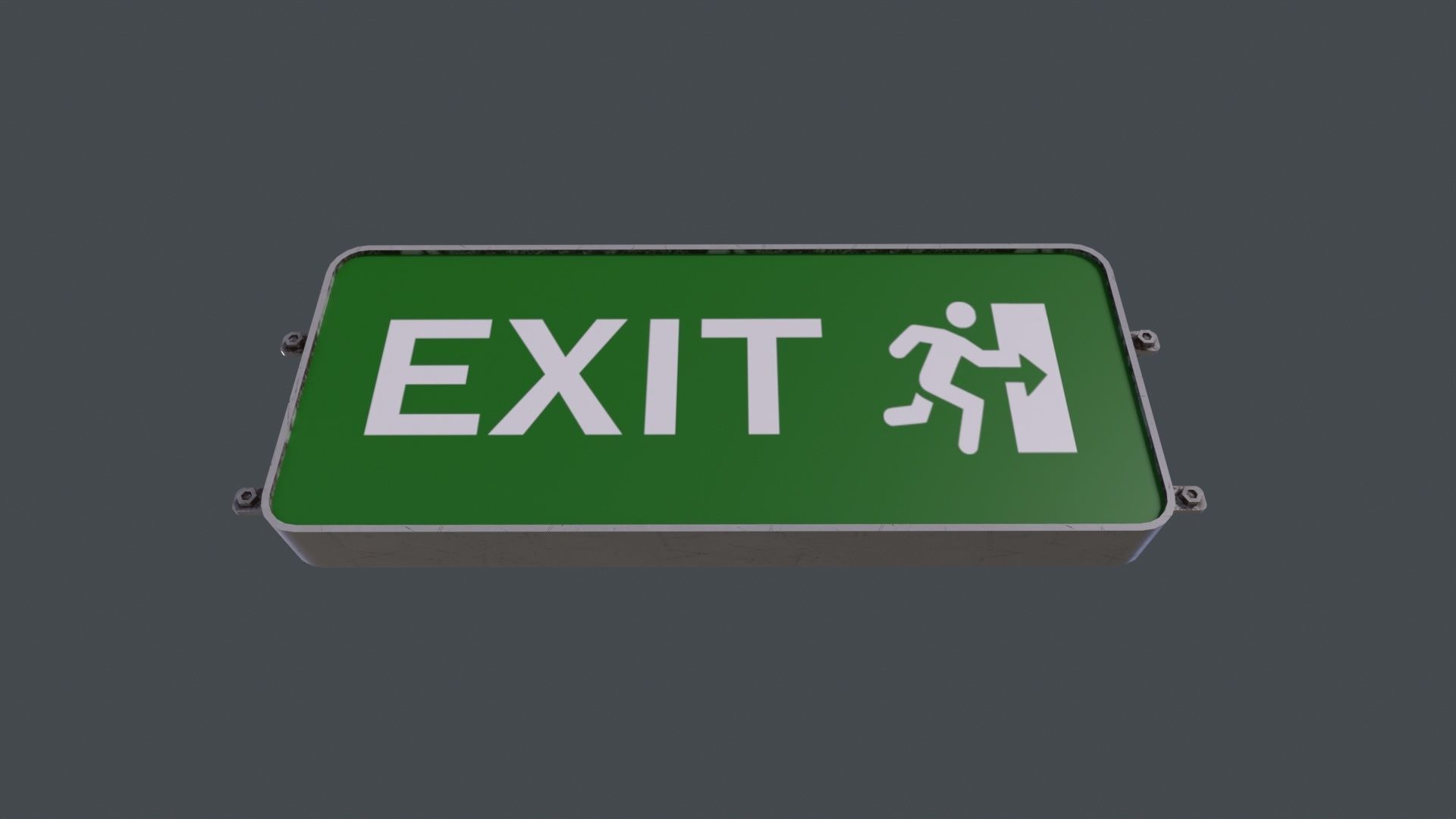 Plastic Exit Sign 3D Model Low-poly 3D model_4