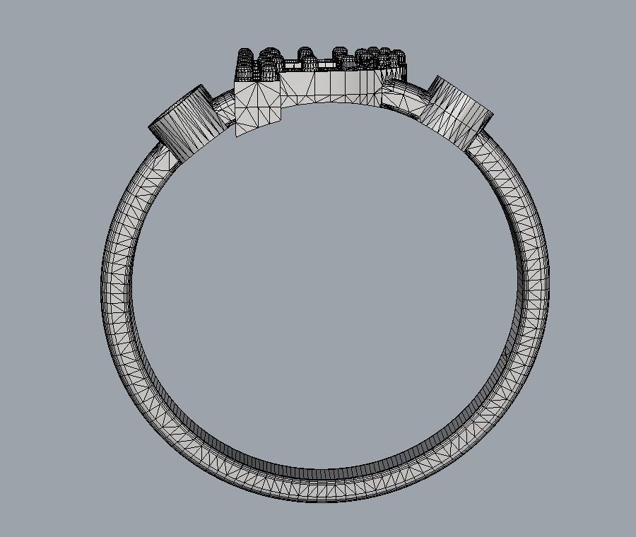 Diamond Letter Ring - P 3D print model_12