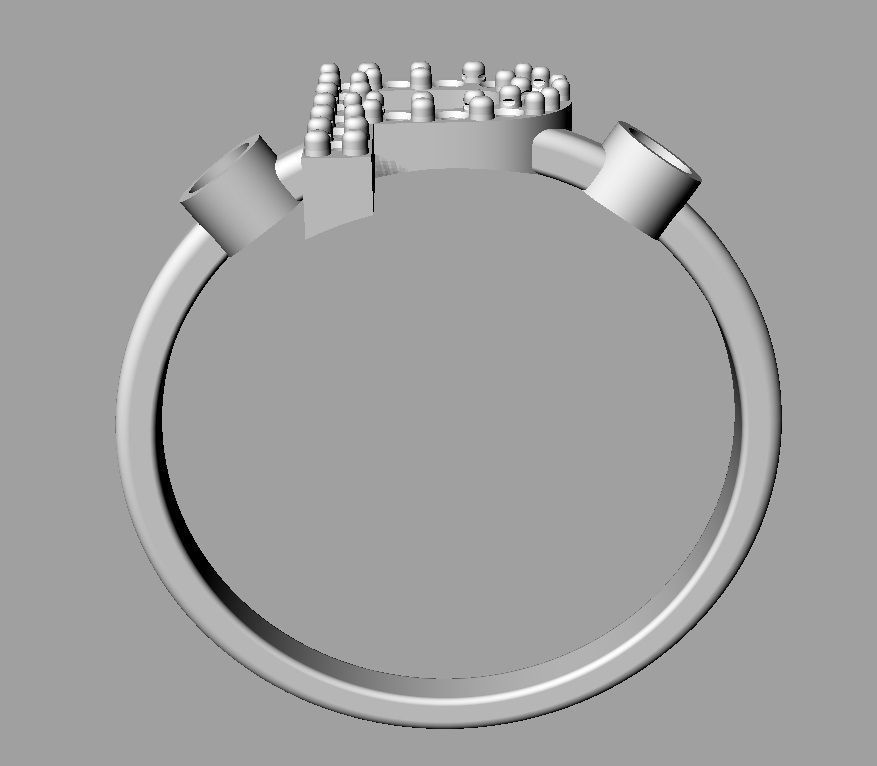 Diamond Letter Ring - P 3D print model_16