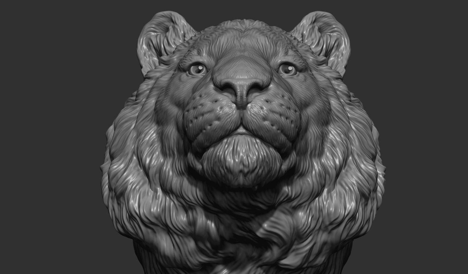 Tiger head  bust 3D print model_2